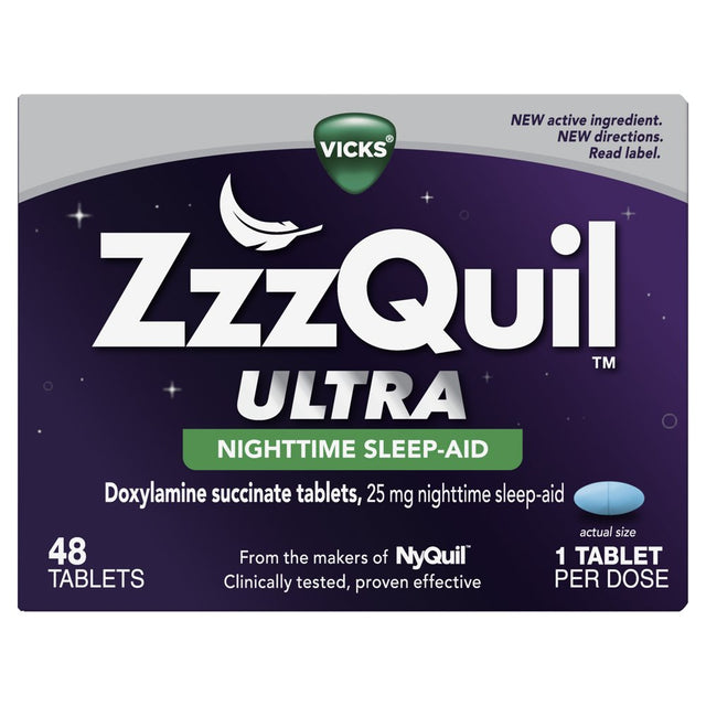 Zzzquil Ultra Night Time Sleep Support Aid Support Doxylamine Succinate 25Mg, 48 Tablets