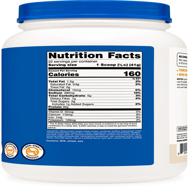 Nutricost Whey Protein Isolate Powder (Cookies N Cream, 2 Pounds)