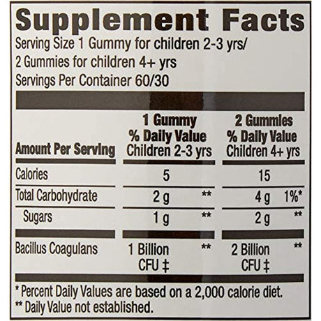 Amazon Brand - Mama Bear Vegan Probiotic, 60 Gummies, 1 Billion CFU per Gummy