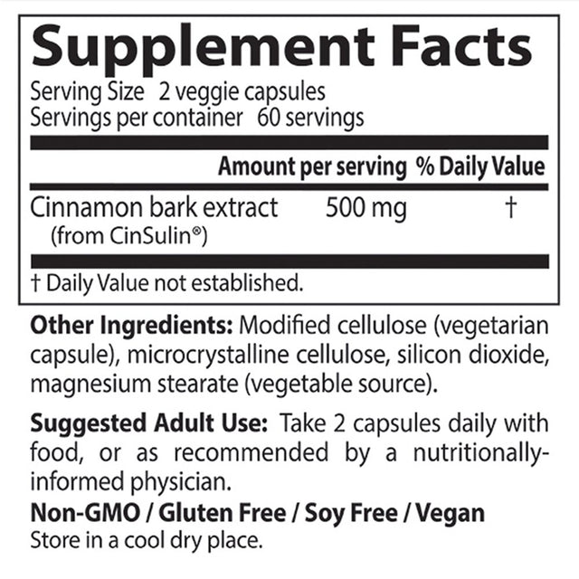 Doctor'S Best Cinnamon Extract with Cinsulin, Non-Gmo, Vegan, Gluten Free, Soy Free, Helps Maintain Blood Sugar Levels, 250 Mg, 120 Veggie Caps