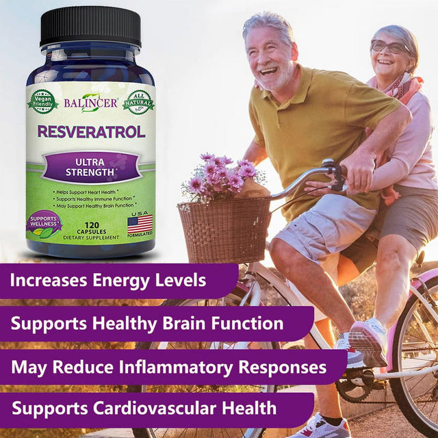 Balincer 100% Natural Resveratrol - Antioxidant Supplement, Trans-Resveratrol Pills for Heart Health and Pure, Trans-Resveratrol and Polyphenols