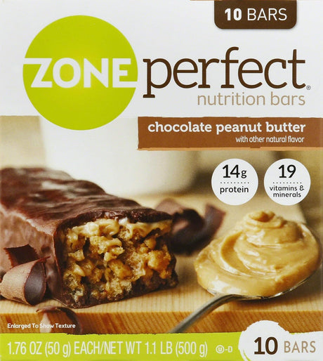 Zone Perfect Chocolate & Peanut Butter Nutrition Bars, 10-1.76 Ounce Bars