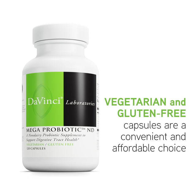 Davinci Labs Mega Probiotic ND - Support Gut Health* - 120 Vegetarian Capsules