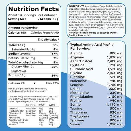 No Udder Protein | Vegan Protein Powder | Soy Free Protein Powder | Chocolate | 17G Protein | 1Lb