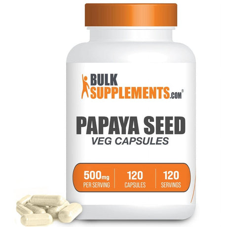 Bulksupplements.Com Papaya Seed Capsules, 1000Mg - Immune & Skin Support Supplements (120 Veg Caps - 60 Servings)