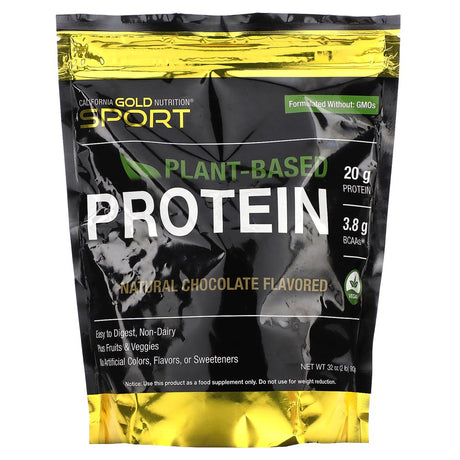 California Gold Nutrition SPORT - Plant-Based Protein, Chocolate, 2 Lb Pouch