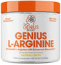 Genius L Arginine Powder - Fermented L-Arginine Nitric Oxide Supplement, Natural Muscle Builder & NO Booster for Healthy Blood Pressure, Protein Synthesis and Strength Building, Lemon, 30 Sv