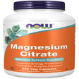 NOW Supplements, Magnesium Citrate, Enzyme Function, Nervous System Support, 240 Veg Capsules