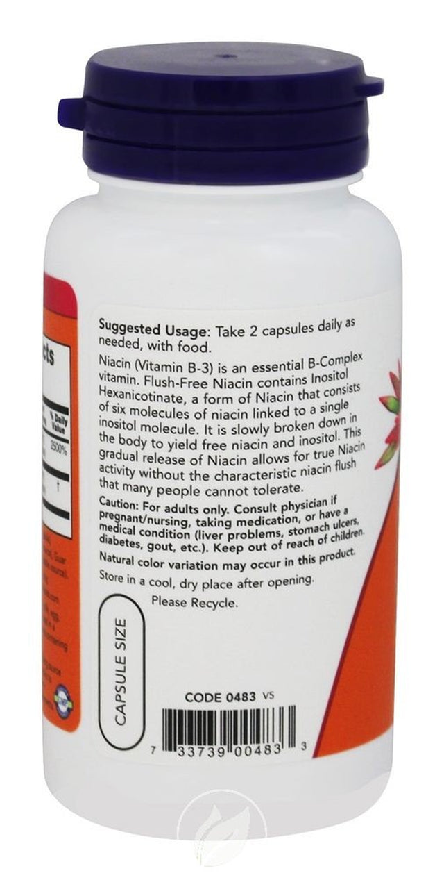 NOW Supplements Niacin Flush Free 250Mg 90 Vcaps