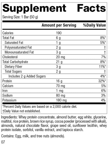 Standard Process Standardbar - Gluten-Free Protein Bar with Whole Food Formula of Calcium, Potassium, and More - Vegetarian - 18 Bar Pack - Cocoa Crisp