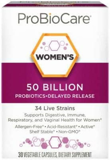 Probiotic for Women - 50 Billion Cfus - Supports Digestive & Vaginal Health (30 Vegetable Capsules)