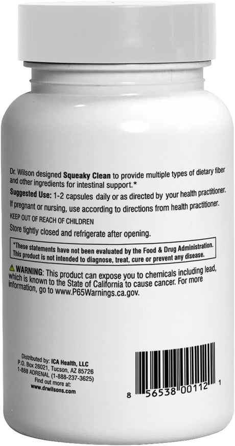 Dr. Wilson'S Squeaky Clean Gut and Digestive Health with Fiber, Probiotics, Enzymes and More 90 Capsules