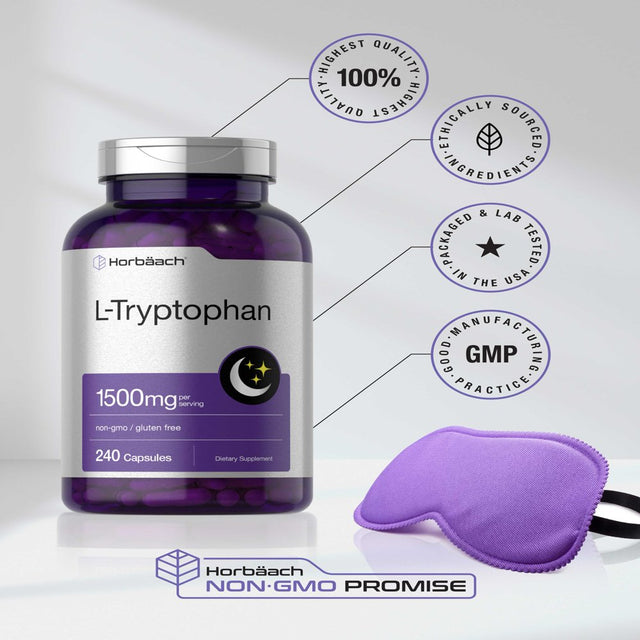 L Tryptophan 1500Mg | 240 Capsules | Extra Strength | by Horbaach