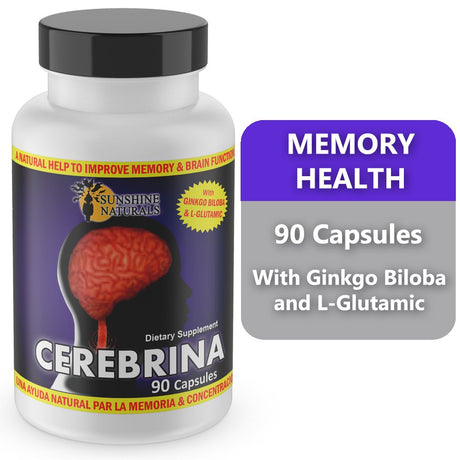 Sunshine Naturals Cerebrina Dietary Supplement Capsules, 90 Count