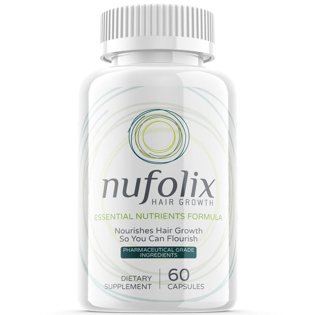 (1 Pack) Nufolix - Dietary Supplement for Hair Support - Revive and Nourish Hair Growth Advanced Formula - Boost Shine & Thickness - 60 Capsules