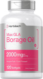 Borage Oil Capsules 2000 Mg | 120 Softgels | 380Mg of GLA | by Horbaach