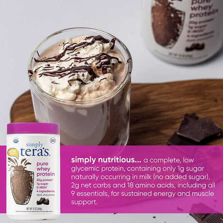 Tera'S Whey Protein, Dark Chocolate, 12 Oz