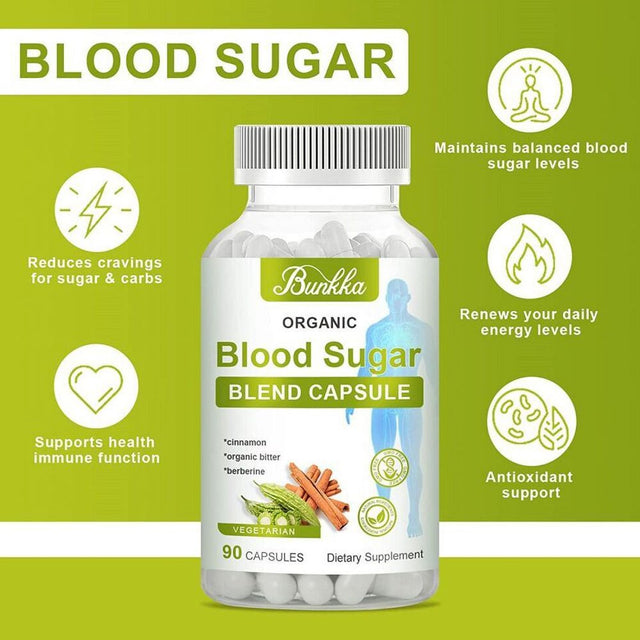 Blood Sugar Support Formula Maximum Strength Natural Vegan Supplement - 90 Capsules