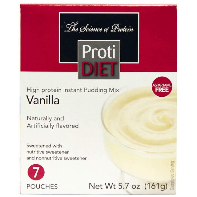 Protidiet High Protein Instant Pudding Mix (7-5.7 Oz Pouches) (Vanilla)