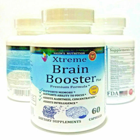 Xtreme Brain Booster Supplement Memory Focus Mind & Clarity Enhancer Nootropic Pills - 60 Capsules