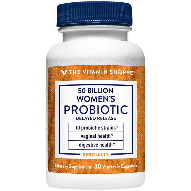 Women'S Probiotic Delayed Release 50 Billion - with 10 Probiotic Strains to Support Digestive, Immune & Vaginal Health or Yeast Imbalance - Shelf Stable (30 Veggie Caps) by the Vitamin Shoppe