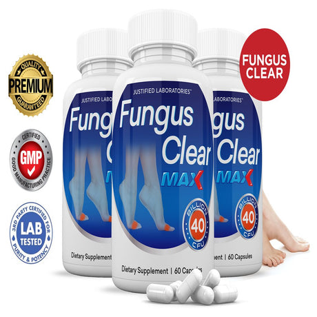 (3 Pack) Fungus Clear Max 40 Billion CFU Probiotic Nail Support 180 Capsules