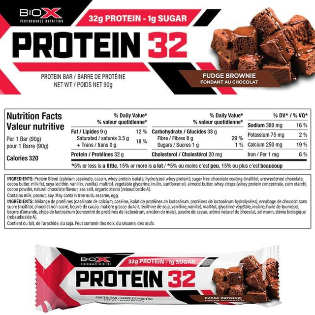 Biox Performance Nutrition Protein 32 Bars 1 - 82G Bar - Fudge Brownie