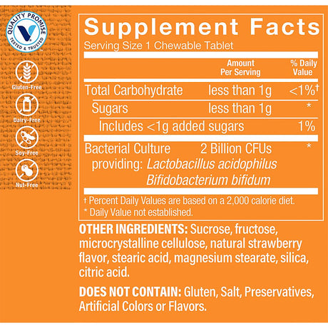 The Vitamin Shoppe Chewable Probiotic 2 Billion, Natural Strawberry Flavor, Supports Digestion and Intestinal Health (100 Chewable Tablets)