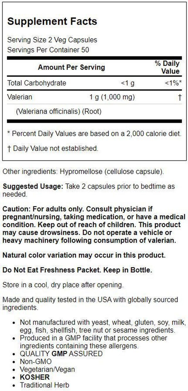 NOW Supplements, Valerian Root (Valeriana Officinalis) 500 Mg, Herbal Supplement, 100 Veg Capsules