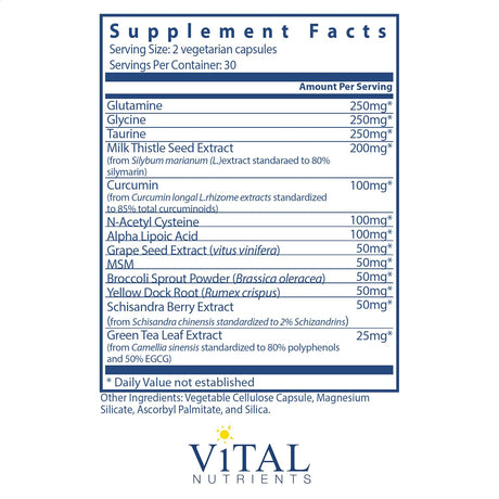 Vital Nutrients - Detox Formula - Specially Designed Formula for Liver and Detoxification Support - 60 Vegetarian Capsules per Bottle