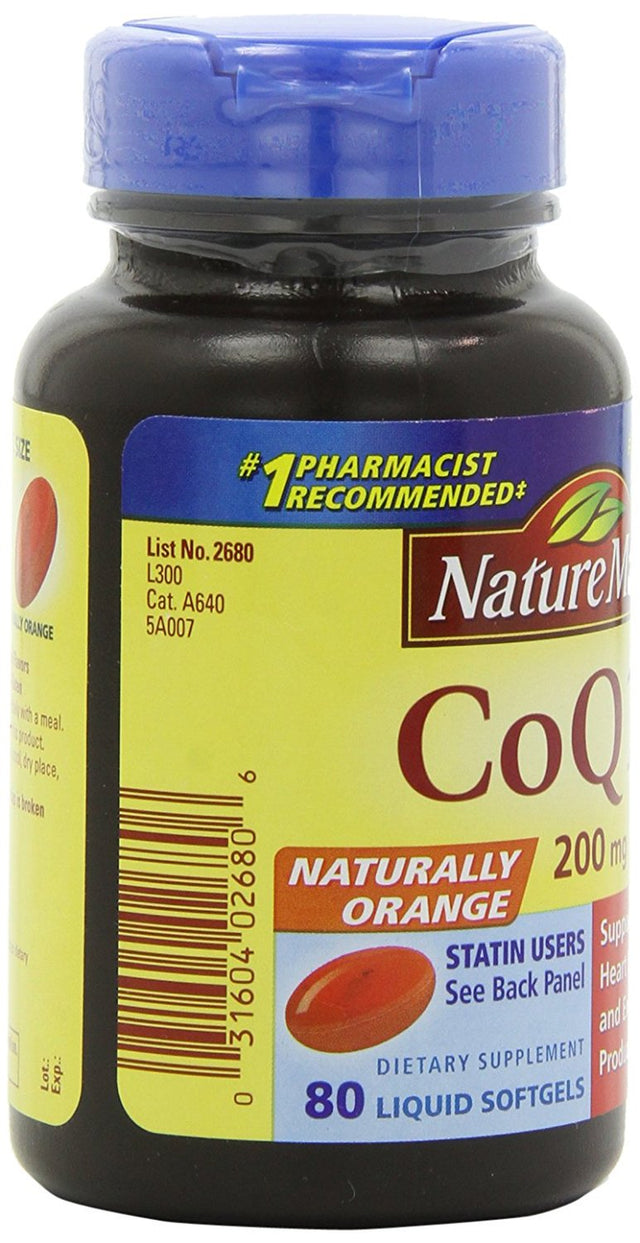 "Coq10 200 Mg, Naturally Orange,Value Size, 80-Count, Antioxidant That Helps Maintain Heart Health by Nature Made from USA"