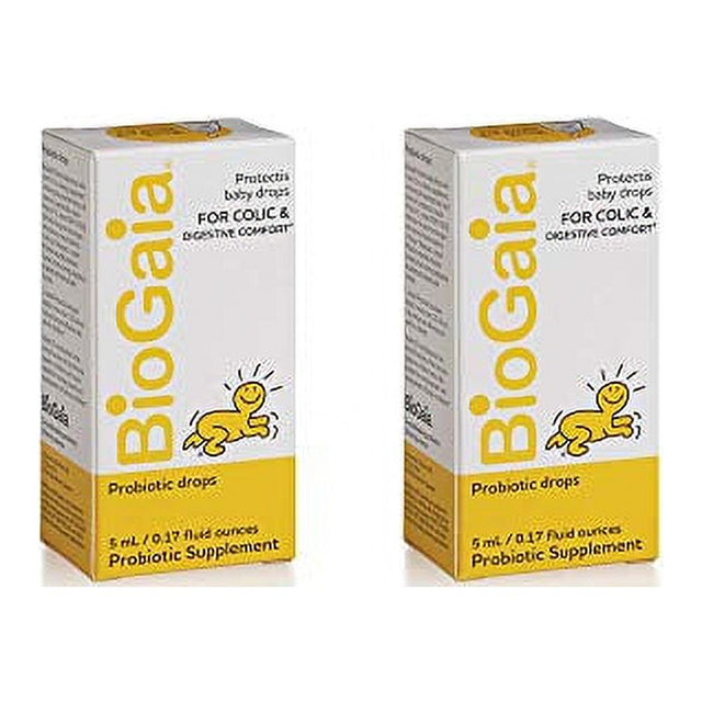 2 Pack Biogaia Protectis Baby Digestive Health Probiotic Supplement Drops - 5Ml Packaging May Vary