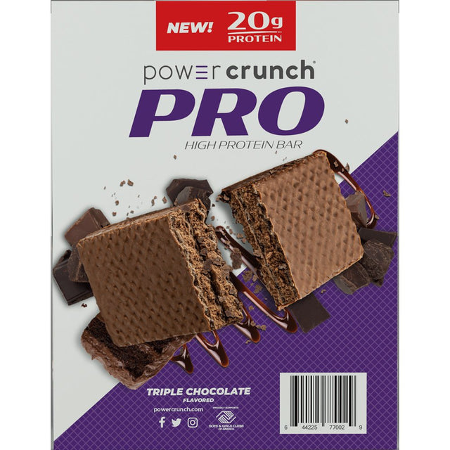 Power Crunch PRO Triple Chocolate High Protein Bar, 20G Protein, 2 Oz, 4 Ct