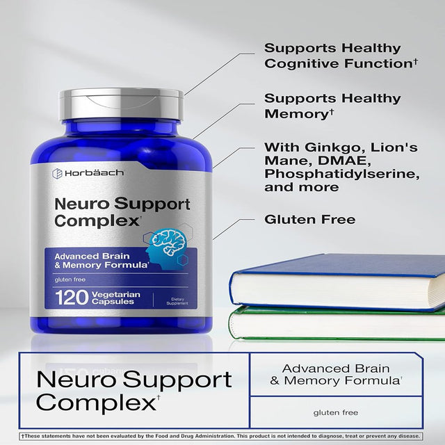 Brain Support Supplement | 120 Capsules | Vegetarian Formula | by Horbaach