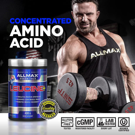 ALLMAX LEUCINE - 400 G - Stimulates Protein Synthesis, Preserves Lean Muscle & Promotes Recovery - 80 Servings