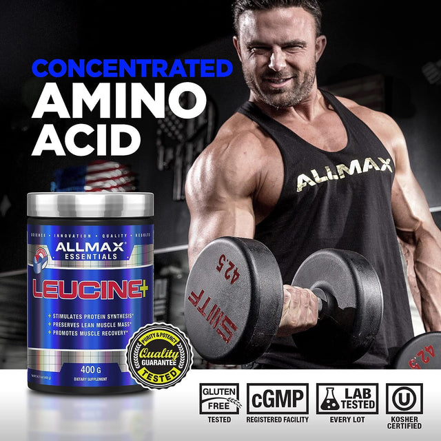 ALLMAX LEUCINE - 400 G - Stimulates Protein Synthesis, Preserves Lean Muscle & Promotes Recovery - 80 Servings