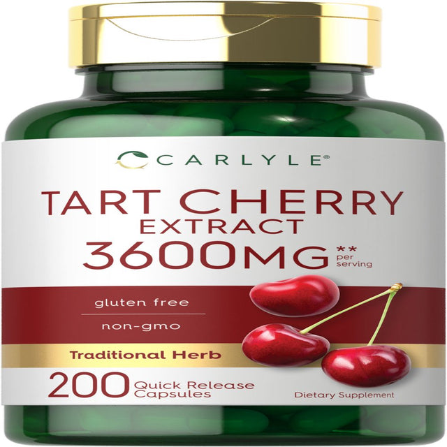 Tart Cherry Capsules | 200 Count | 3600Mg | Non-Gmo & Gluten Free | by Carlyle