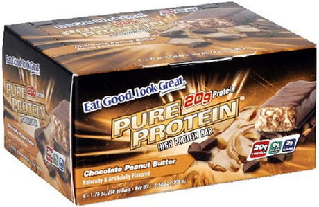 Pure Protein High Protein Bar, Chocolate Peanut Butter, 1.75 Ounce, 6 Count (Pack of 1)