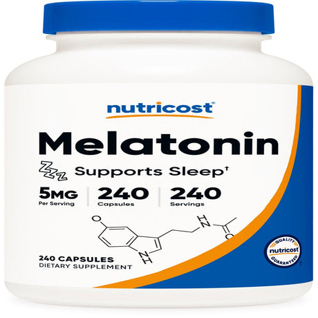Nutricost Melatonin 5Mg, 240 Capsules - Non-Gmo, Gluten Free Supplement
