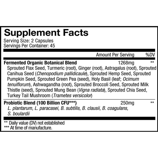 Codeage SBO Probiotics 100 Billion CFU, Soil-Based Organisms, Prebiotic, Organic Fermented Botanicals, 90 Ct