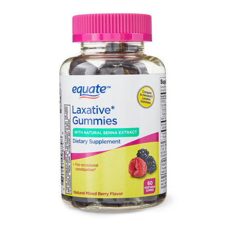 Equate Laxative Gummies Dietary Supplement for Occasional Constipation, Mixed Berry, 60 Count