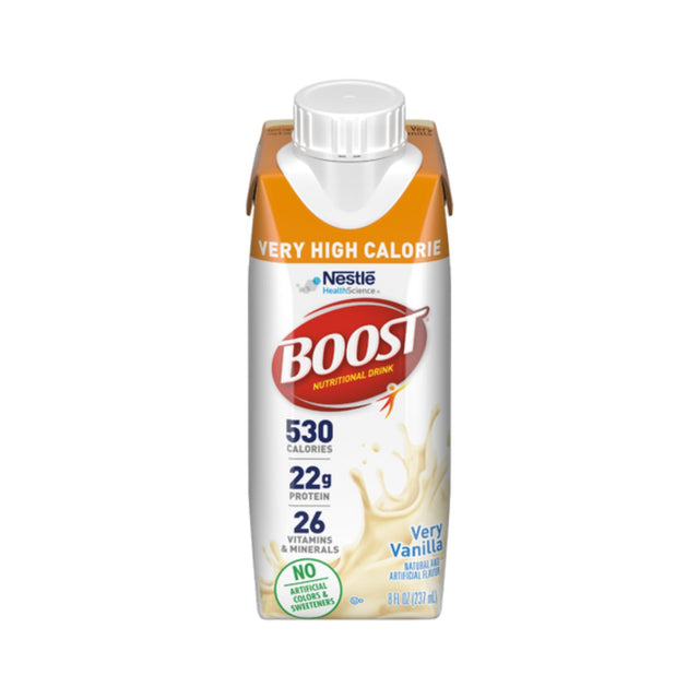 Boost Very High Calorie Nutritional Drink, Very Vanilla - No Artificial Colors or Sweeteners - 8 FL OZ (Pack of 27)