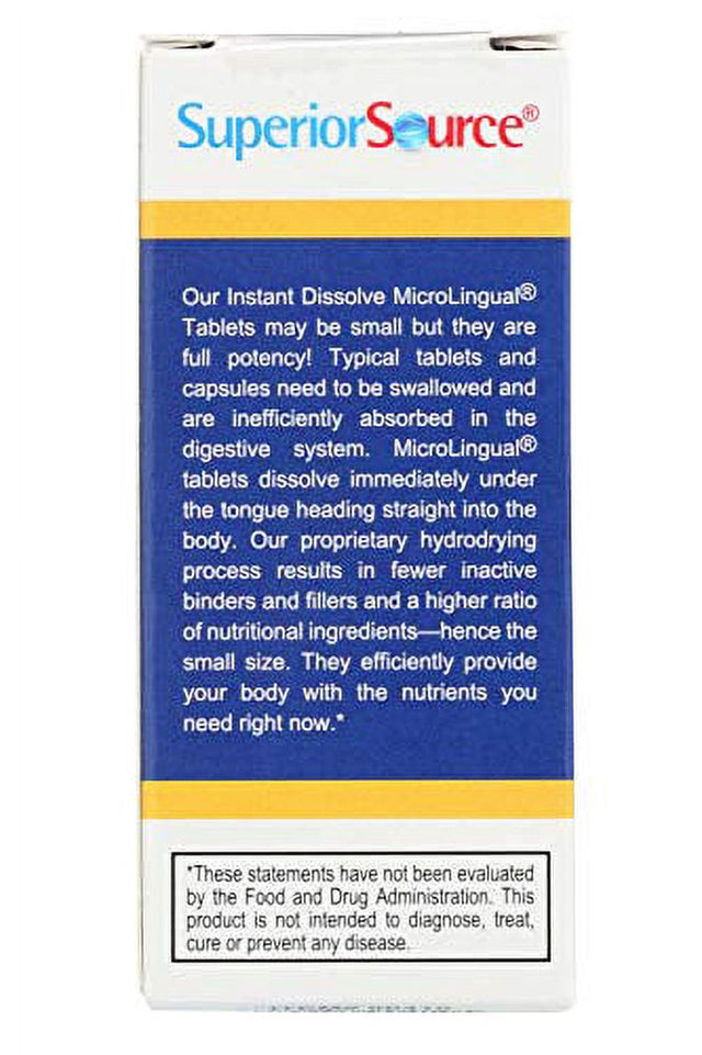 Superior Source Vitamin K2 MK-4 (Menaquinone-4), 500 Mcg, Quick Dissolve Sublingual Tablets, 60 Count, Healthy Bones and Arteries, Immune & Cardiovascular Support, Assists Protein Synthesis, Non-Gmo