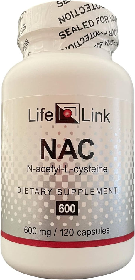 Lifelink NAC (N-Acetyl L-Cysteine) | 600 Mg X 120 Capsules | Antioxidant, Anti-Aging, Immunity | Gluten Free & Non-Gmo | Made in the USA