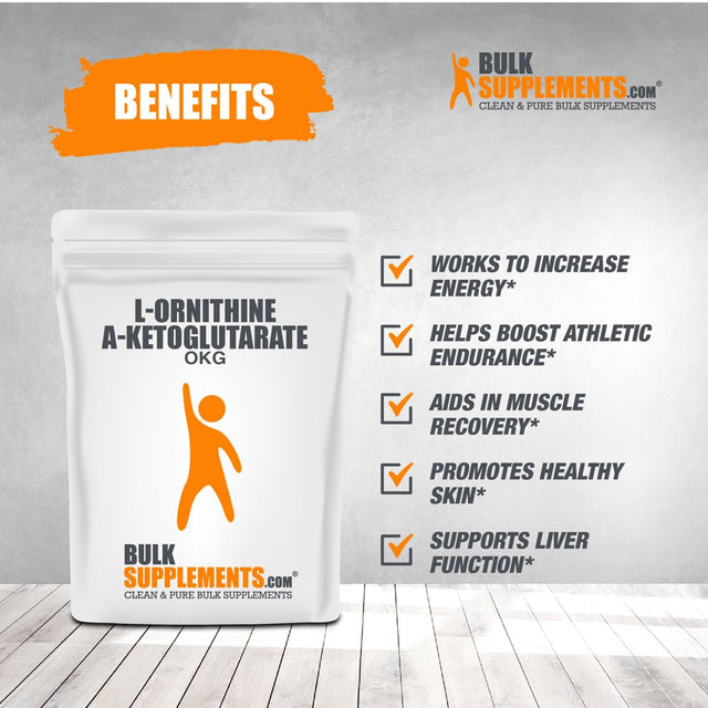 Bulksupplements.Com L-Ornithine A-Ketoglutarate (OKG) Powder 2000Mg - Nitric Oxide Supplement (250 Grams)