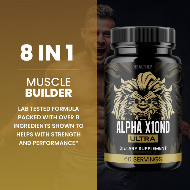 (5 Pack) Alpha X10Nd Ultra Supplement Powder Pills Alpha X 10 ND Ultra Advanced Formula Package (300 Capsules)