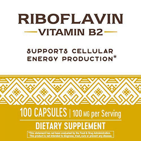 Nature'S Way Vitamin B2, 100 Mg per Serving, 100 Capsules