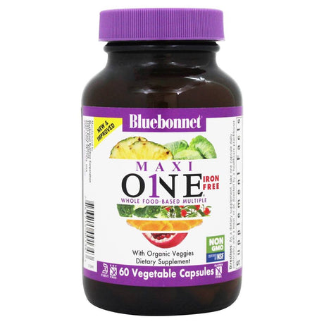 Bluebonnet Nutrition - Maxi One Whole Food-Based Multiple Iron-Free - 60 Vegetable Capsule(S)