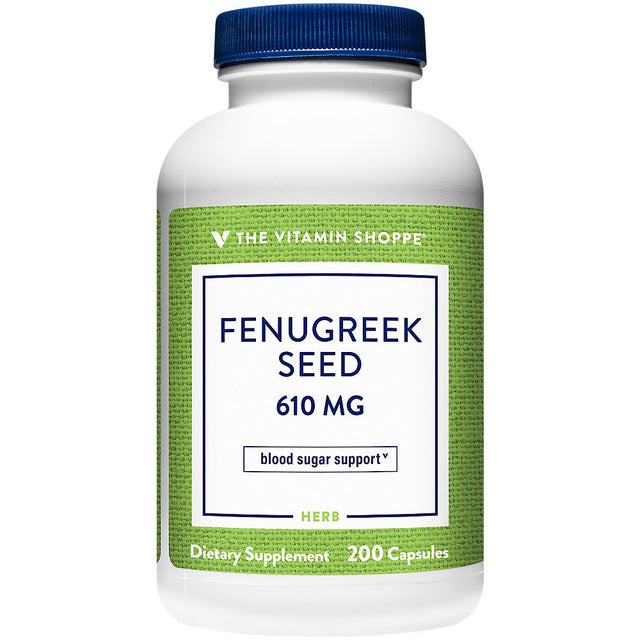 The Vitamin Shoppe Fenugreek Seed 610MG, Supports Blood Sugar Already within the Normal Range (200 Capsules)