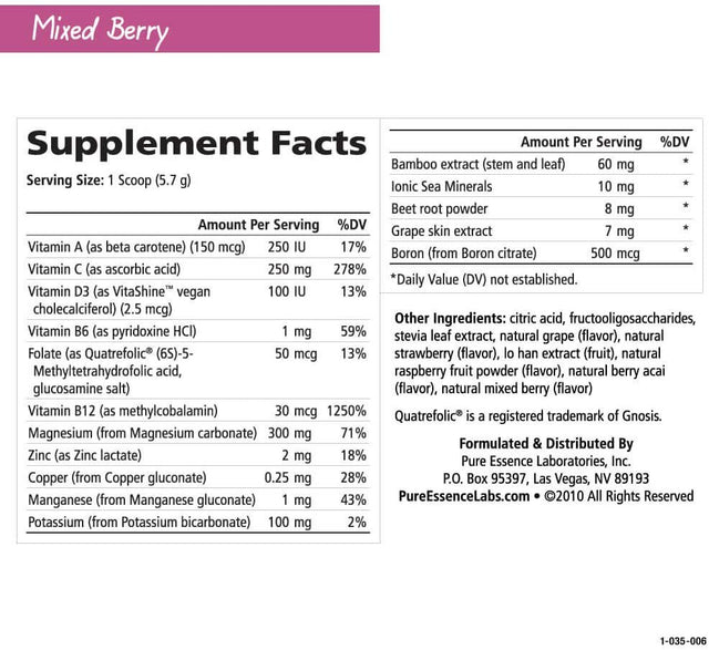 Ionic Fizz Magnesium plus - Supplement with Zinc, Potassium, and 12 Other Nutrients -Natural Sleep Aid and anti Stress Powder by Pure Essence - Mixed Berry - 6.03 Oz